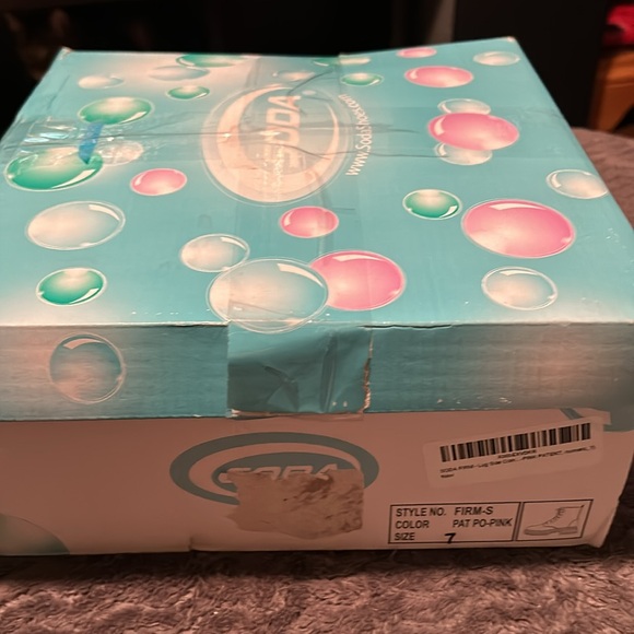 SODA Lace Up Girls Combat Boots, pink patent, size 7 - Picture 7 of 7